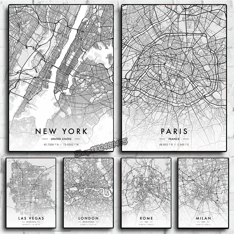 Photography New York - Stampa d'arte su tela con mappa